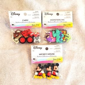 3 Pack Disney Pixar Buttons